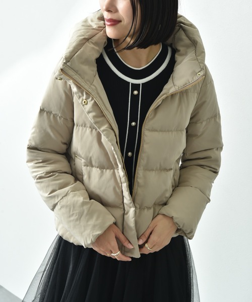 「INTERPLANET」 ダウンジャケット MEDIUM グレイッシュベージュ レディース_画像9