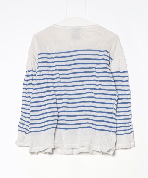 「mando」 ボーダー柄長袖ニット 38 ブルー メンズ_画像2