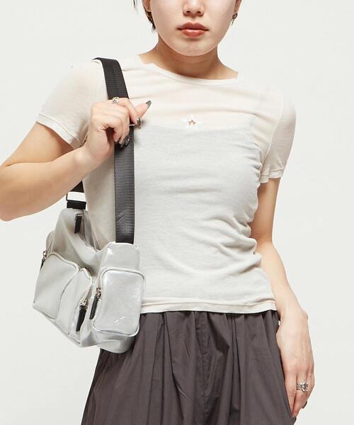 tシャツ STAR CUTTING SHEER TOP レディース