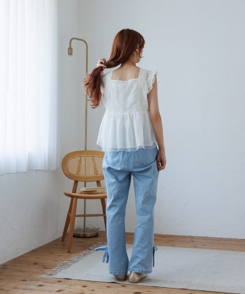 flower（ファッション） ブラウス シャツ スパングルフラワー
