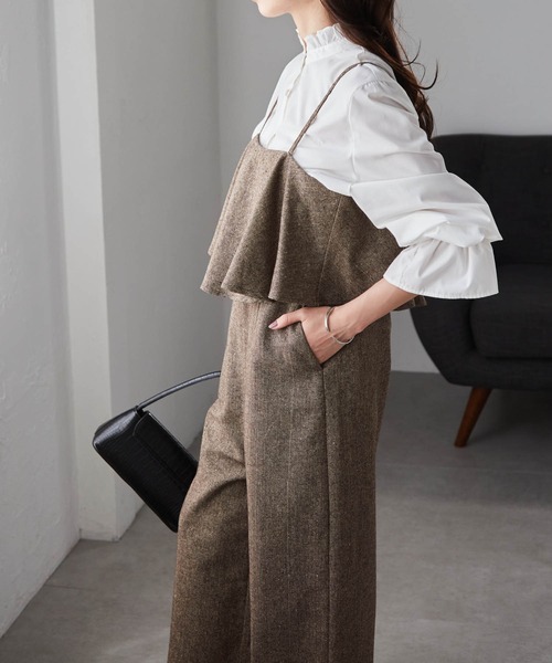 新品✨メイクアイ サロペット neoフリルサロペット オーバーオール サロペット オーバーオール フリルキャミオールインワン
