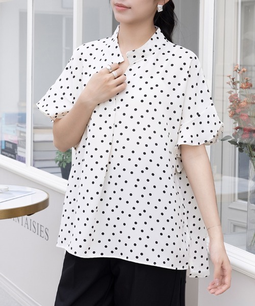 Hillda ドット柄フリル付き黒半袖Tシャツ Hillda ドット柄フリル付き黒半袖Tシャツ 楽天市場】Tシャツ