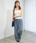 カップ付き キャミソール カップ付シャーリング...の詳細画像5