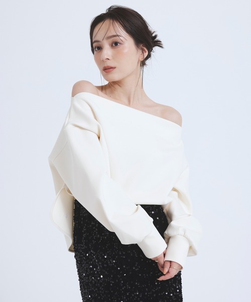「anuans」 長袖カットソー FREE アイボリー レディース