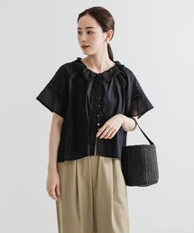 ブラウス シャツ ハーフスリーブフリルカラーブラウス レディース｜ZOZOTOWN Yahoo!店