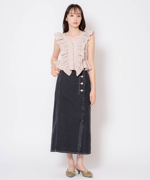 Noela❤︎大人可愛い綺麗めフリルブラウス Noela ブラウス シャツ シアーフリルブラウス レディース