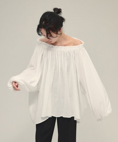 ブラウス シャツ 「eL」Off Shoulder Volume Blouse/593298 レディース