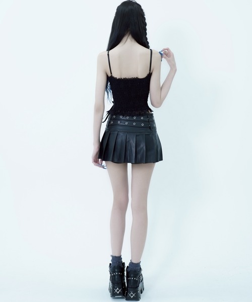 REFLEM（レフレム） スカート 「REFLEM/レフレム」ベルト付きプリーツ