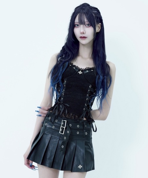 REFLEM（レフレム） スカート 「REFLEM/レフレム」ベルト付きプリーツ
