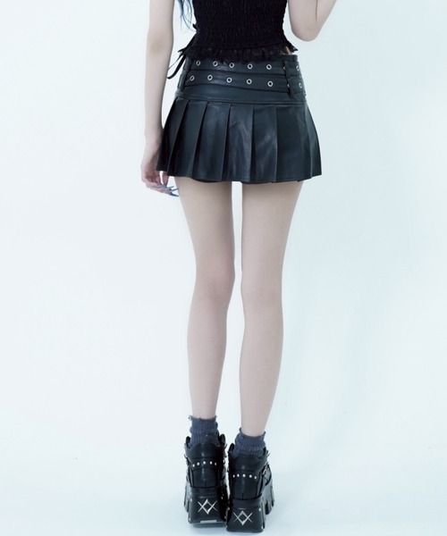REFLEM（レフレム） スカート 「REFLEM/レフレム」ベルト付きプリーツ