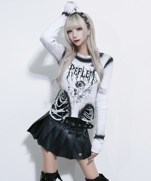 REFLEM（レフレム） スカート 「REFLEM/レフレム」ベルト付きプリーツ