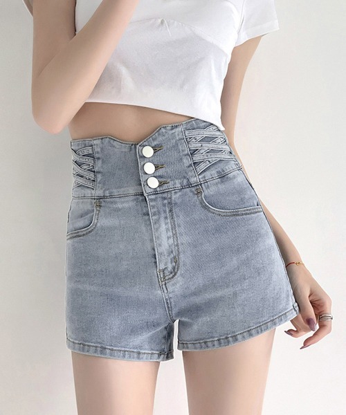 「Miniministore」 デニムショートパンツ M ブラック レディース