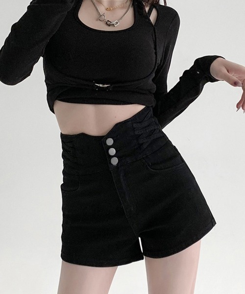 「Miniministore」 デニムショートパンツ M ブラック レディース