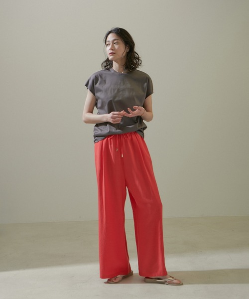 「SALON adam et rope'」 イージーパンツ FREE チャコールグレー レディース_画像6