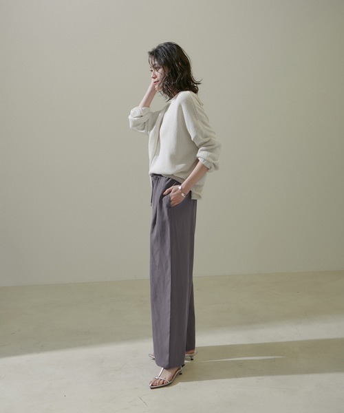 「SALON adam et rope'」 イージーパンツ FREE チャコールグレー レディース_画像7