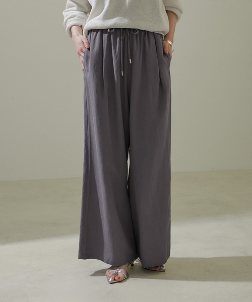 「SALON adam et rope'」 イージーパンツ FREE チャコールグレー レディース_画像8