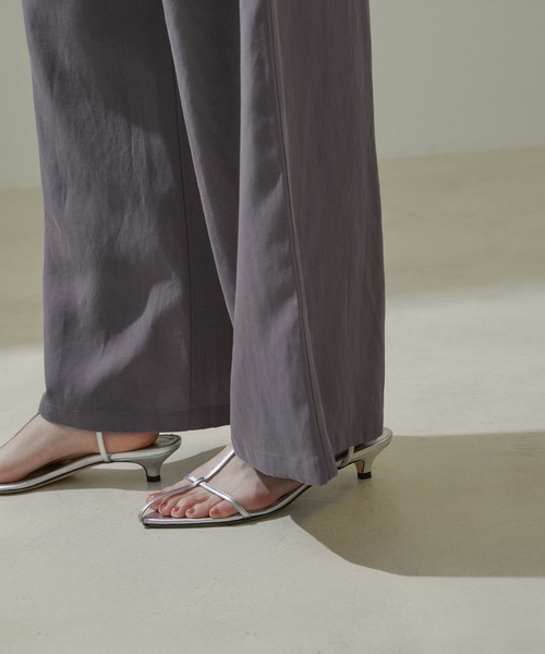 「SALON adam et rope'」 イージーパンツ FREE チャコールグレー レディース_画像9