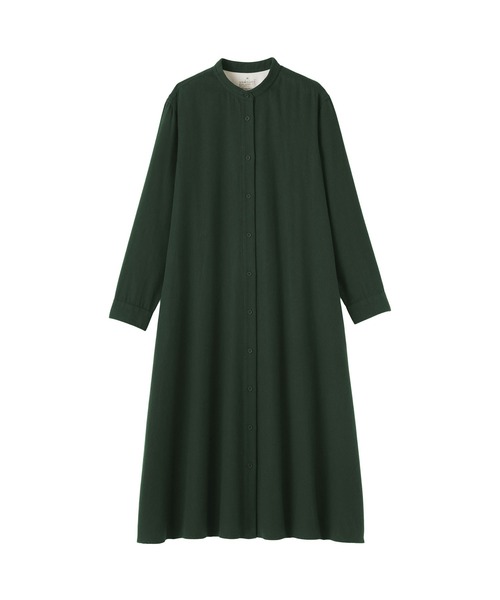 無印良品（MUJI） ワンピース 婦人 両面起毛フランネルスタンドカラー
