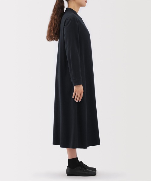 無印良品（MUJI） ワンピース 婦人 両面起毛フランネルスタンドカラー