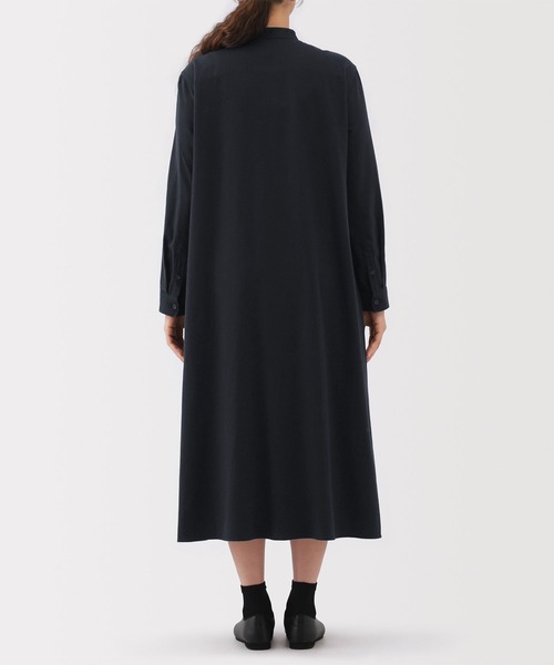 無印良品（MUJI） ワンピース 婦人 両面起毛フランネルスタンドカラー