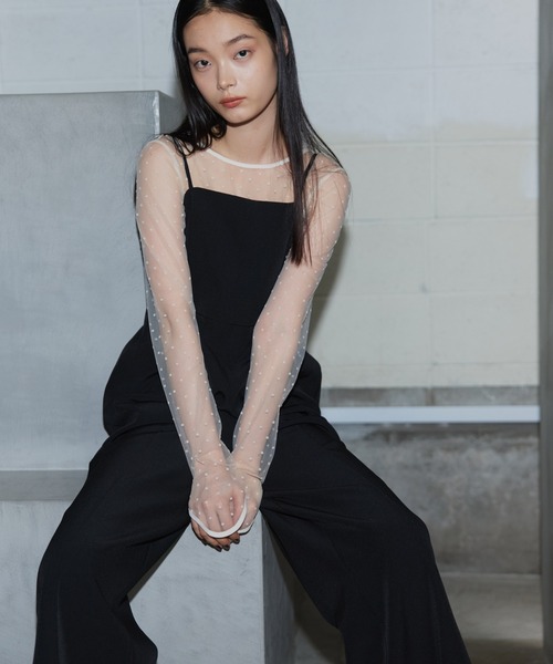 ANDRESD ブラウス シャツ ドットシアートップス / dot sheer tops 