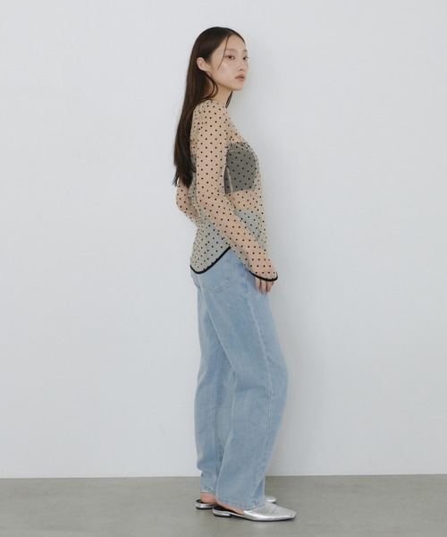 ANDRESD ブラウス シャツ ドットシアートップス / dot sheer tops 