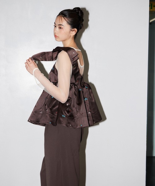 ANDRESD ブラウス シャツ ドットシアートップス / Dot Sheer Tops
