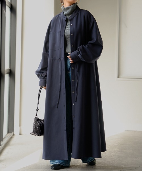 HUG.U（ハグユー） シャツワンピース シワになりにくい ジョーゼット