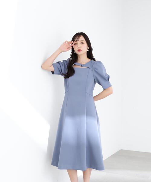 「JILL by JILL STUART」 半袖ワンピース SMALL ブルー レディース_画像3