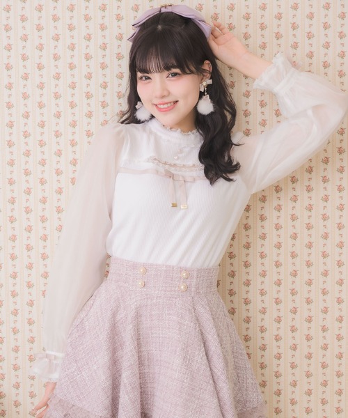 ROJITA（ロジータ） tシャツ デコルテ開きシアースリーブトップス