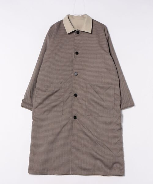 Revo. ステンカラーコート コート コーデュロイ襟 ポリピーチツイル