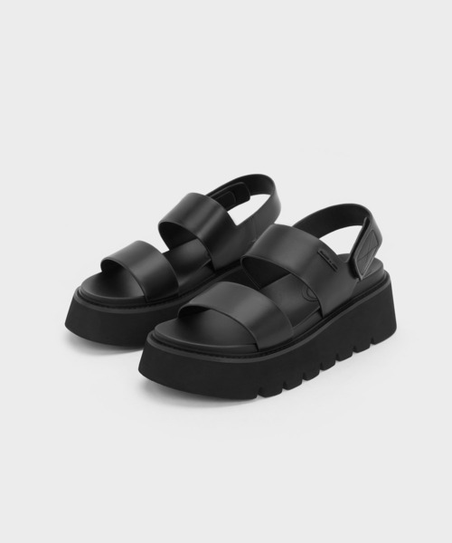 「CHARLES & KEITH」 フラットサンダル 23cm オフホワイト レディース_画像4