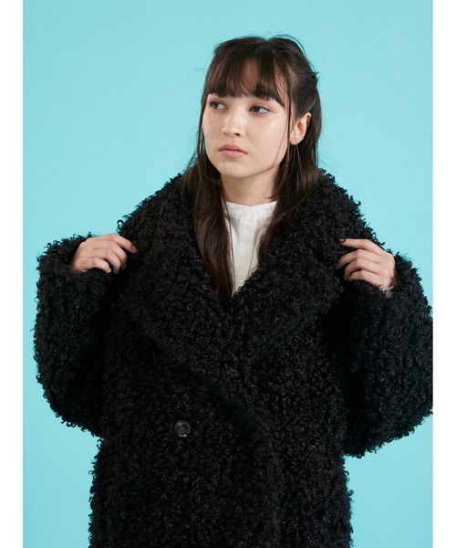 DIP IN CHOCOLATE コート アウター プードルファーダブルミドルコート