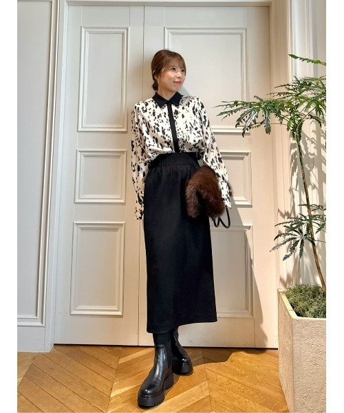ブラウス シャツ OFFICINAバックプリーツブラウス レディースの画像