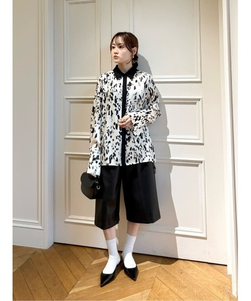ブラウス シャツ OFFICINAバックプリーツブラウス レディースの画像