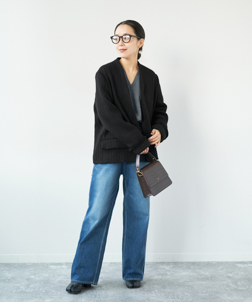 plage（プラージュ） ノーカラージャケット 38 ブラック レディース