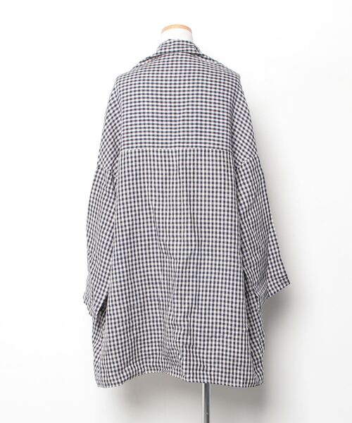 「nest Robe」 チェック柄カーディガン - ブラック レディース_画像2