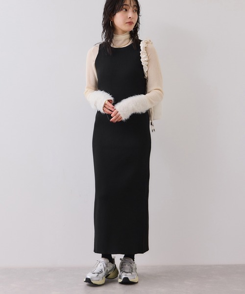 VIS（ビス） ワンピース ねじりショートトップス付きロングニット