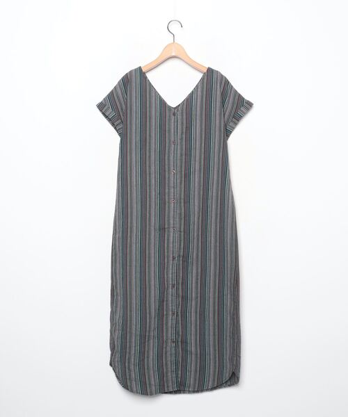「Khaju」 半袖ワンピース ONE SIZE グリーン レディース_画像4