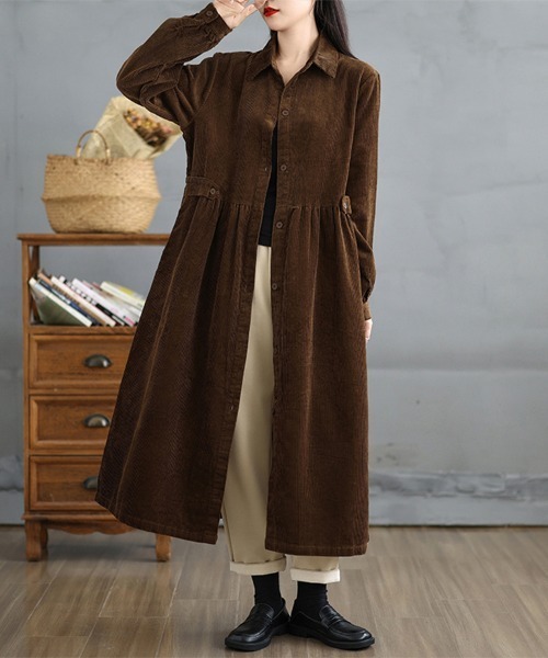 シャツワンピース コーデュロイシャツワンピース | ブランド登録なし | 08