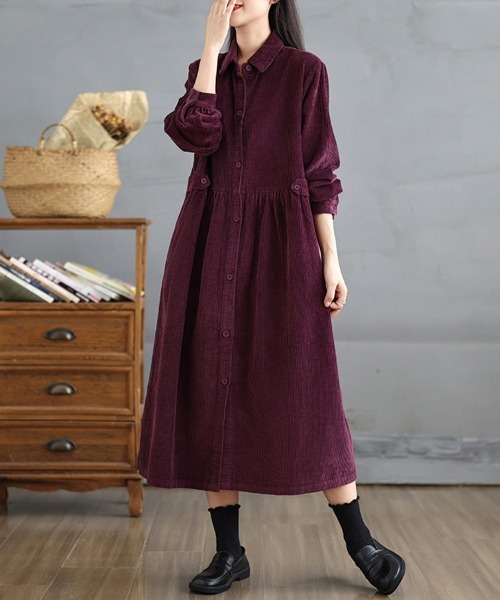 シャツワンピース コーデュロイシャツワンピース : ZOZOTOWN Yahoo!店