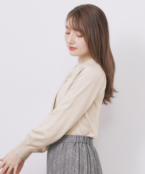 index（インデックス） ニット セーター ゴールドパーツ付きボウタイ