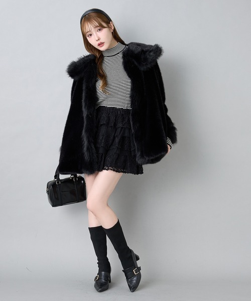 【ZOZO完売‼️】ミドルフェイクファージャケット【NICE CLAUP】 one after another NICE CLAUP｜ミドルフェイクファージャケット