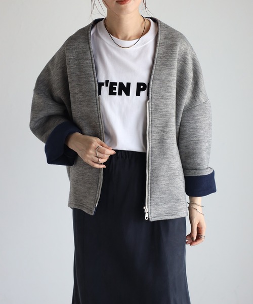 「&HALF」 「noa-ge」ブルゾン L アイボリー レディース_画像5