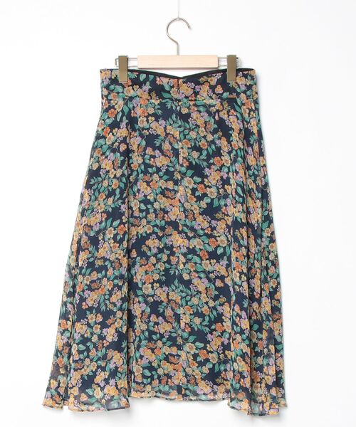 「AMACA」 フレアスカート 38 ネイビー レディース_画像2