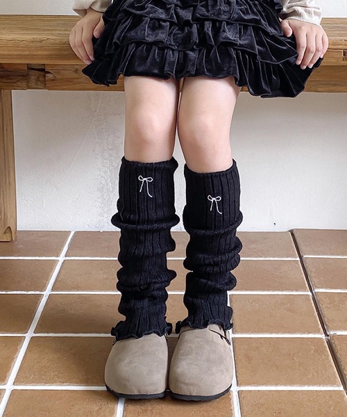 CERCA レッグウォーマー lulunoix/リボン刺繍レッグウォーマー N15447