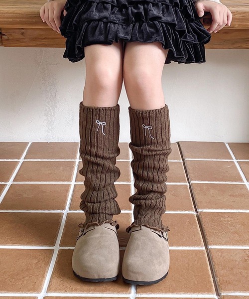 CERCA レッグウォーマー lulunoix/リボン刺繍レッグウォーマー N15447