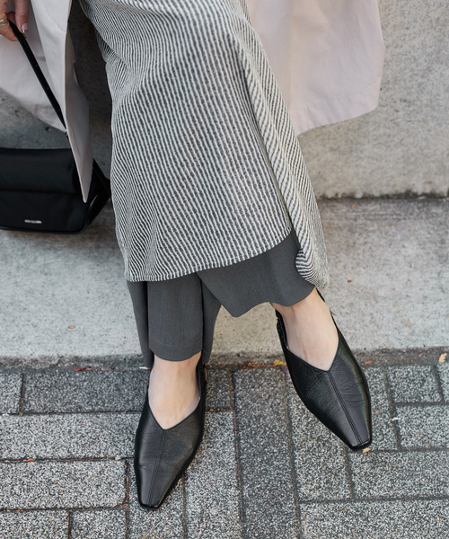 「ATELIER BRUGGE」 フラットサンダル 23.5cm ブラック レディース_画像2