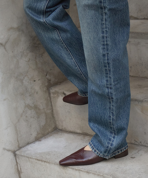 「ATELIER BRUGGE」 フラットサンダル 23.5cm ブラック レディース_画像3