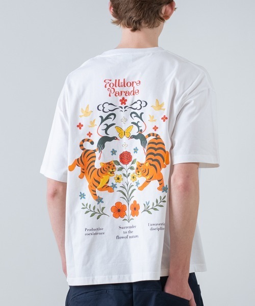 rehacer（レアセル） tシャツ : Flower Parade Wide TEE / フラワー